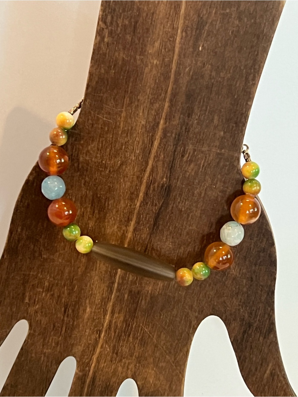 Jade, Agate, & Glass Beaded Bracelet